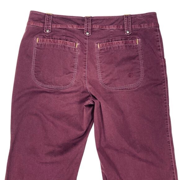 Athleta Corduroy Bootcut Pants Women 8 Burgundy Drawstring Yoga Stretch Everyday - Picture 6 of 12
